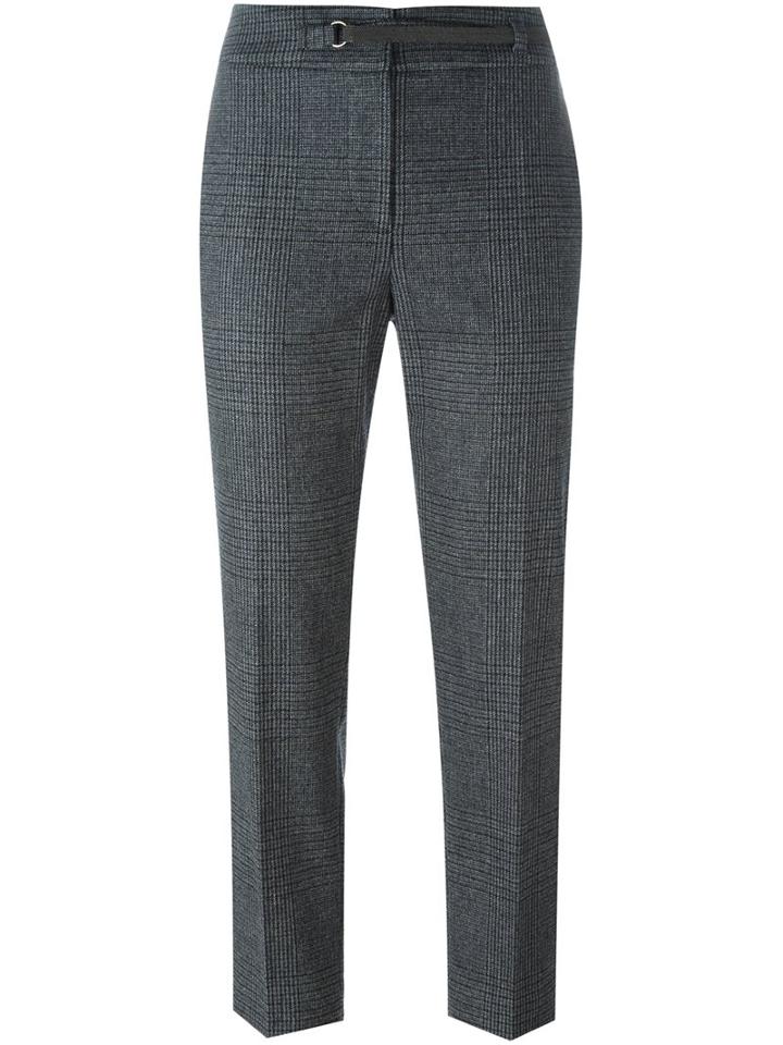 Brunello Cucinelli Glen Plaid Trousers, Women's, Size: 40, Grey, Polyester/spandex/elastane/acetate/virgin Wool