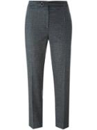 Brunello Cucinelli Glen Plaid Trousers, Women's, Size: 40, Grey, Polyester/spandex/elastane/acetate/virgin Wool