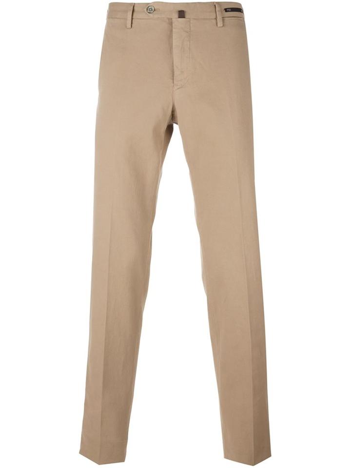 Pt01 Slim-fit Chinos, Men's, Size: 54, Nude/neutrals, Cotton/spandex/elastane