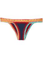 Kiini Embroidered Tasmin Bikini Bottom, Women's, Size: Medium, Cotton/polyester/nylon/spandex/elastane
