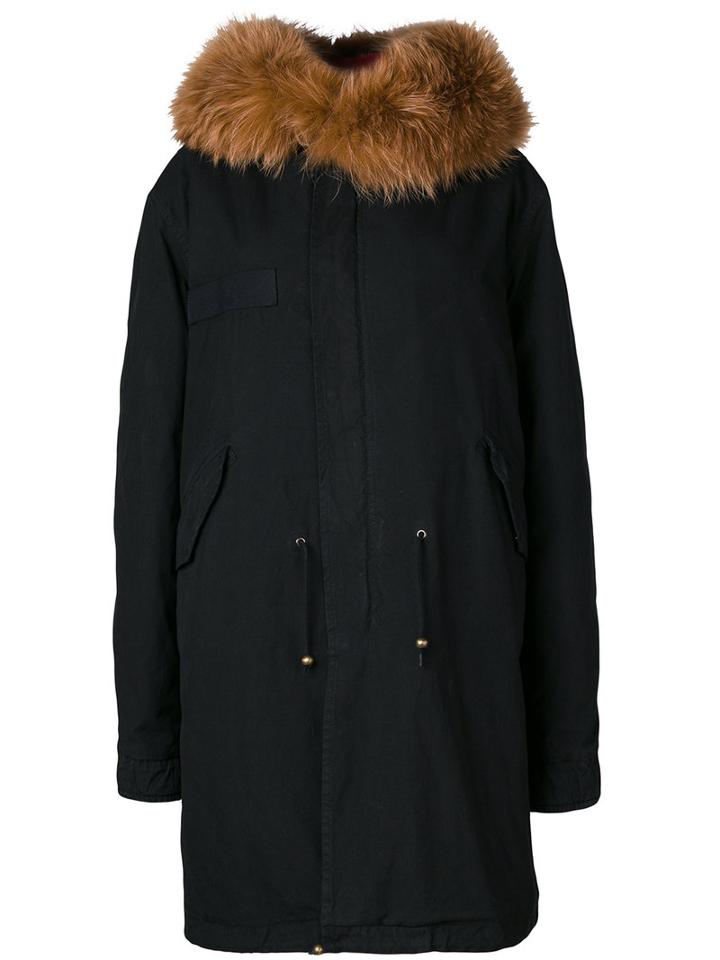 Mr & Mrs Italy - Fur Trim Hooded Parka - Men - Cotton/lamb Skin/rabbit Fur/racoon Fur - L, Black, Cotton/lamb Skin/rabbit Fur/racoon Fur