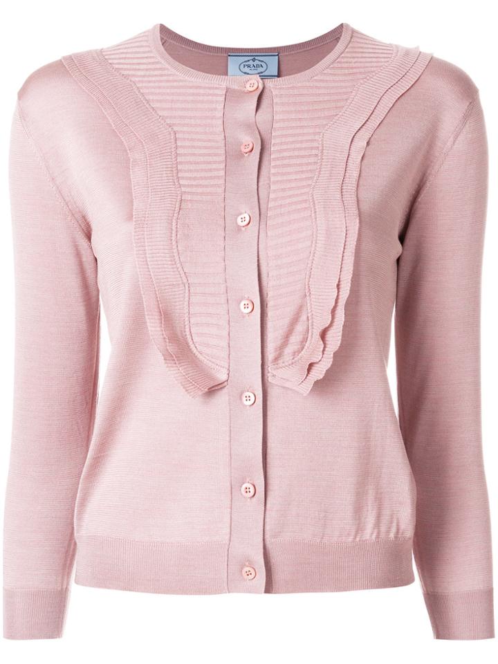 Prada Bib Front Cardigan - Pink & Purple