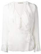 Etro - Ruffled Wrap Blouse - Women - Silk - 46, White, Silk