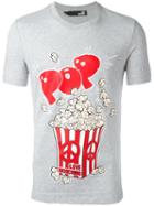 Love Moschino Popcorn Print T-shirt, Men's, Size: Xl, Grey, Cotton/spandex/elastane