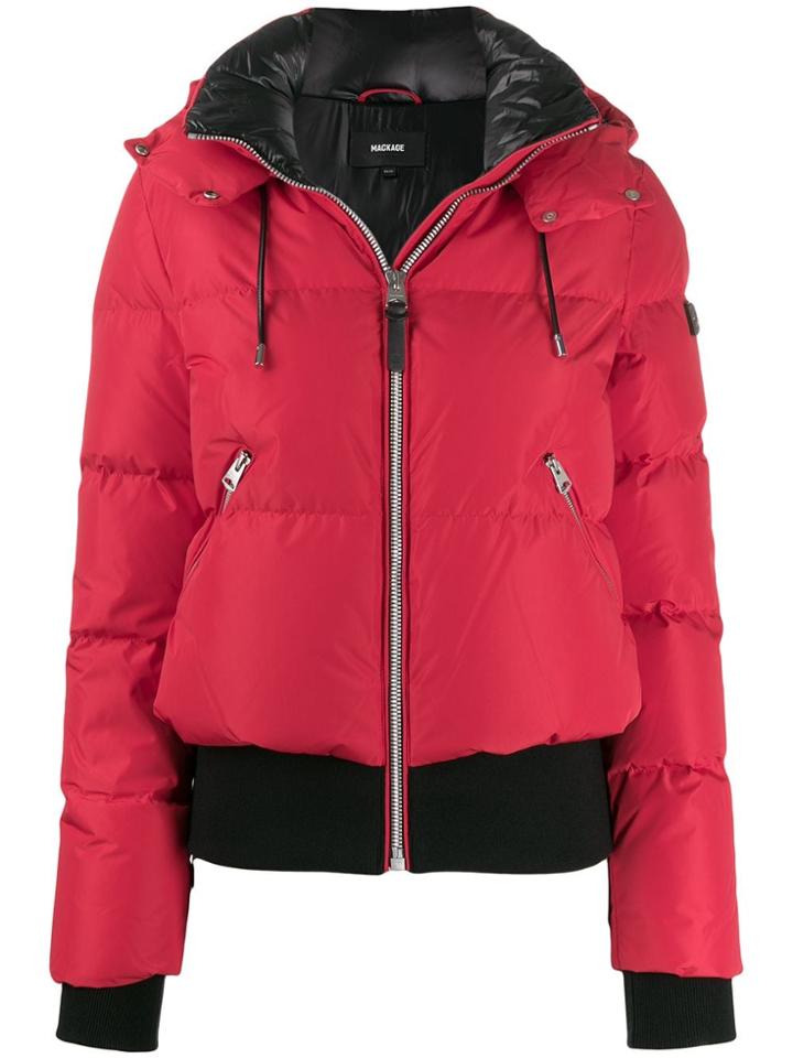 Mackage Logo Patch Puffer Jacket - Red