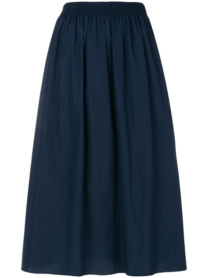 Agnona Pleated Midi Skirt - Blue