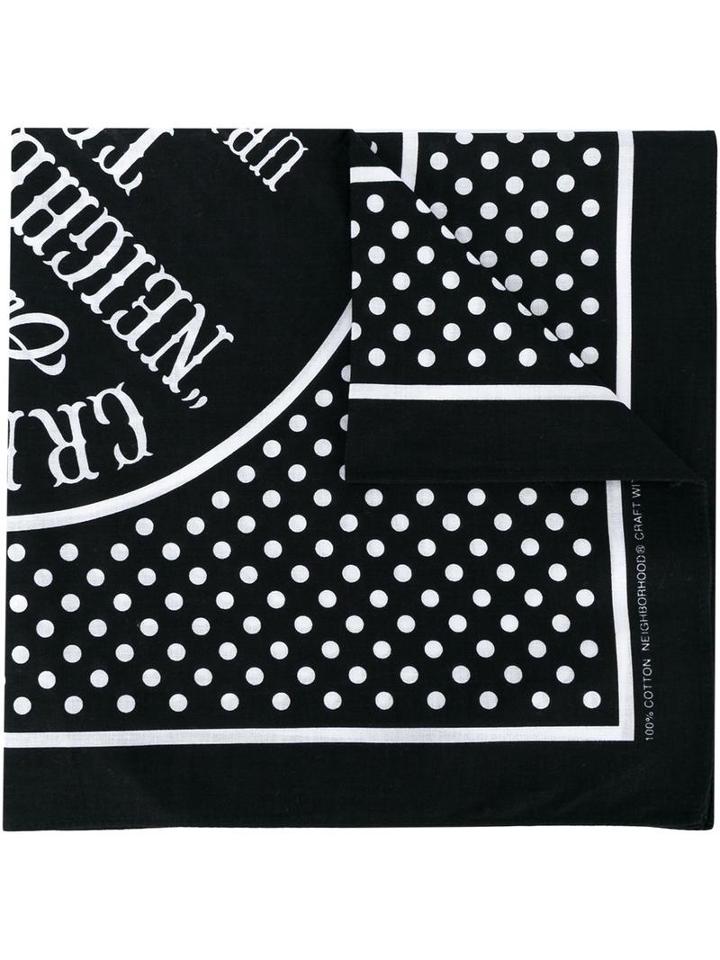 Neighborhood - Printed Neckerchief - Men - Cotton - One Size, Black, Cotton