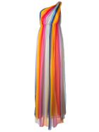 Carolina Herrera One Shoulder Striped Gown - Multicolour