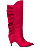 Marc Ellis Ruched Detail Pointed Toe Boots - Red