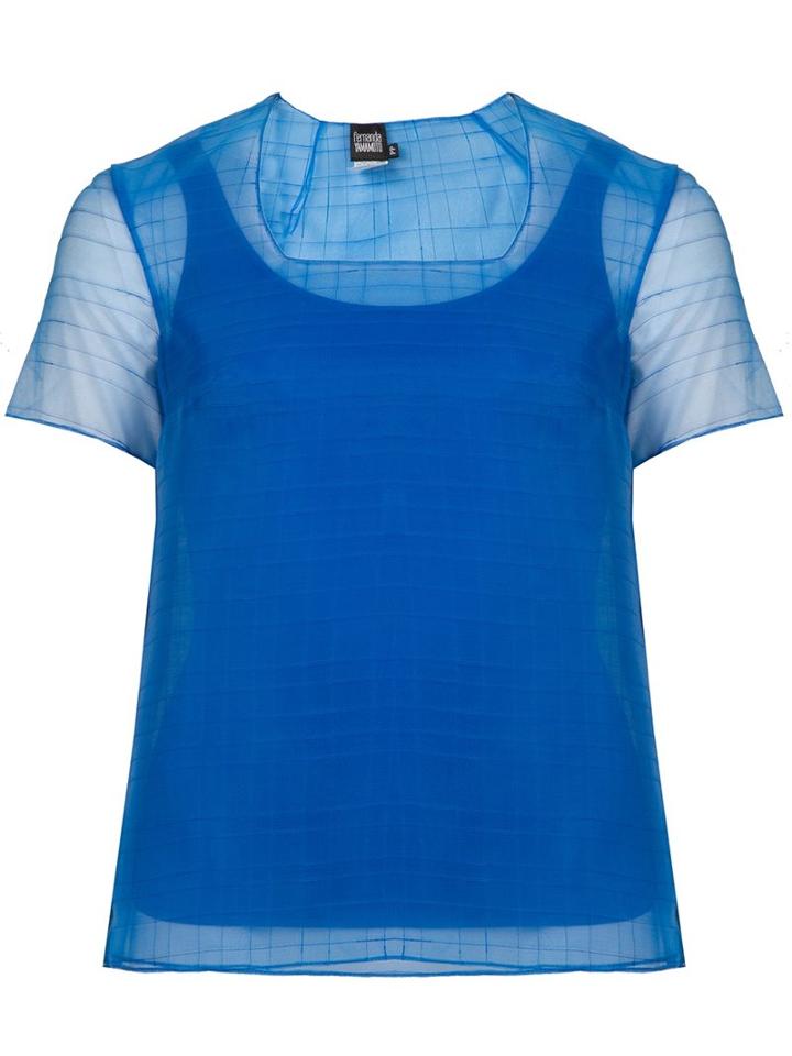 Fernanda Yamamoto Layered T-shirt, Women's, Size: Medium, Blue, Polyester/polyamide/spandex/elastane