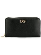 Dolce & Gabbana Zip Around Logo Wallet - Black