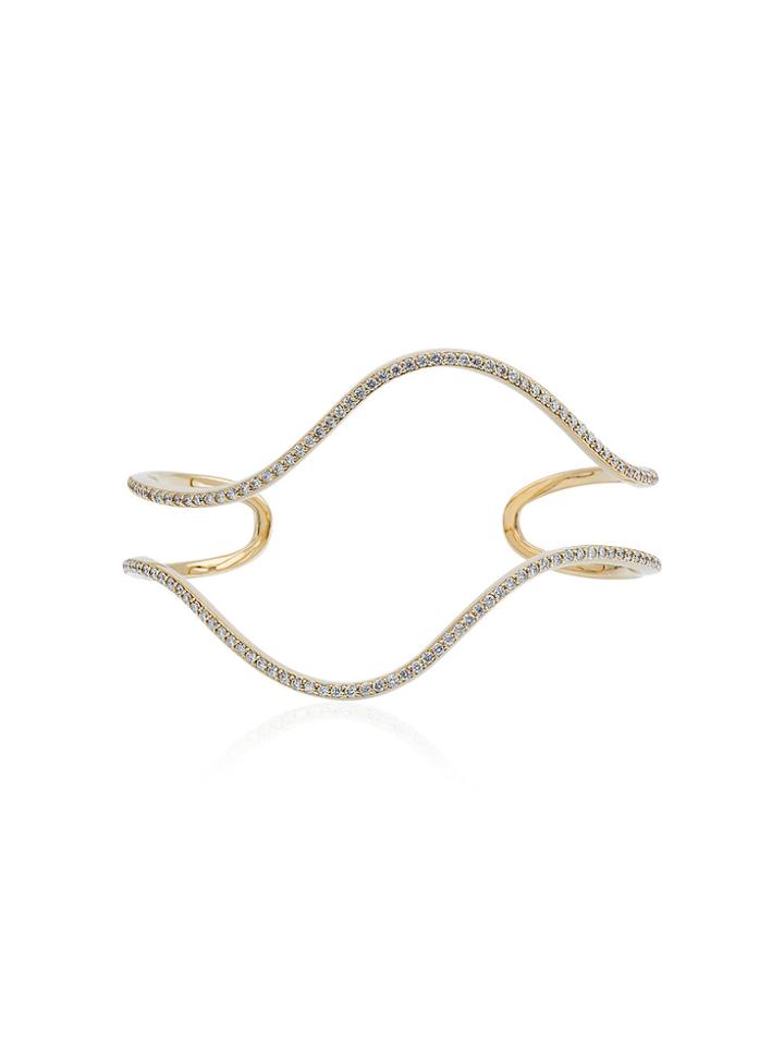Paige Novick Open Wide Wavy Diamond Bracelet - Metallic