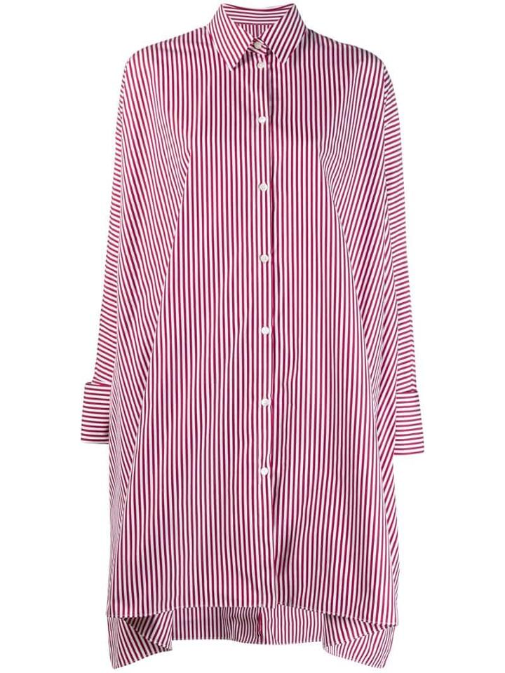 Maison Margiela Striped Shirt Dress - Red