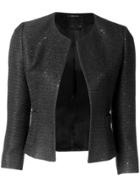Tagliatore Single Buttoned Jacket With Sequin Details - Black