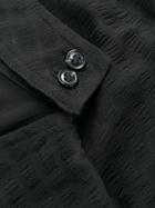Ganni Textured Ruffle Maxi Dress - Black
