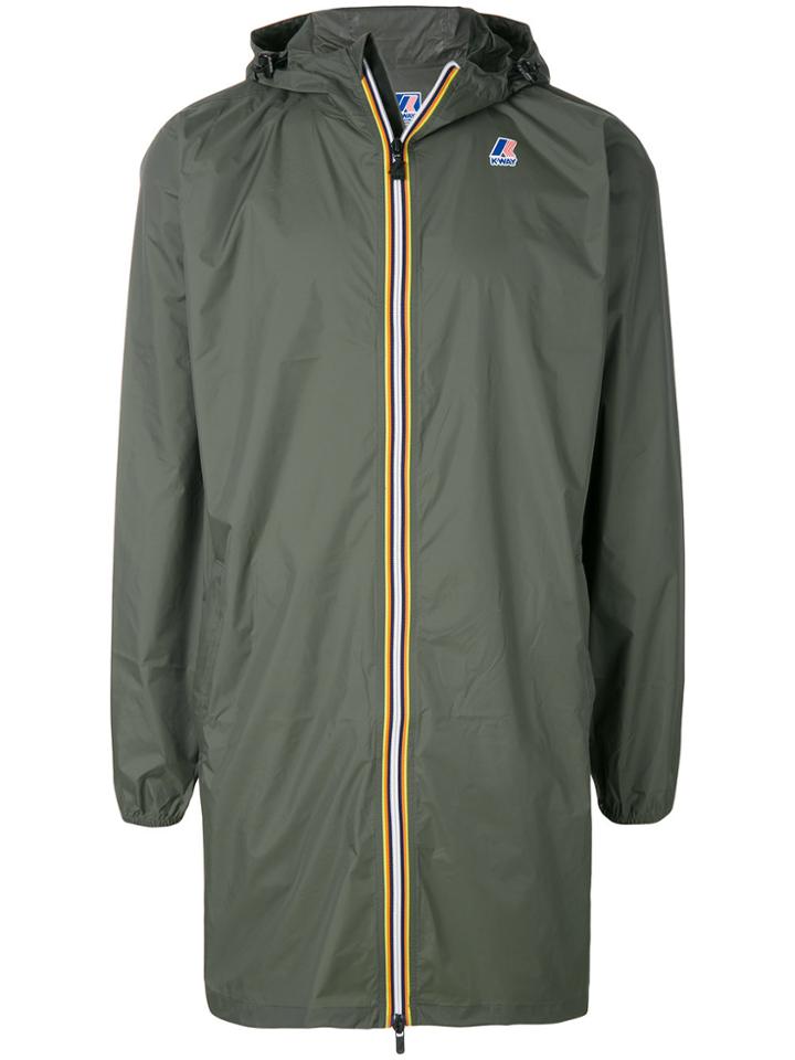 K-way Contrast Zip Parka - Green