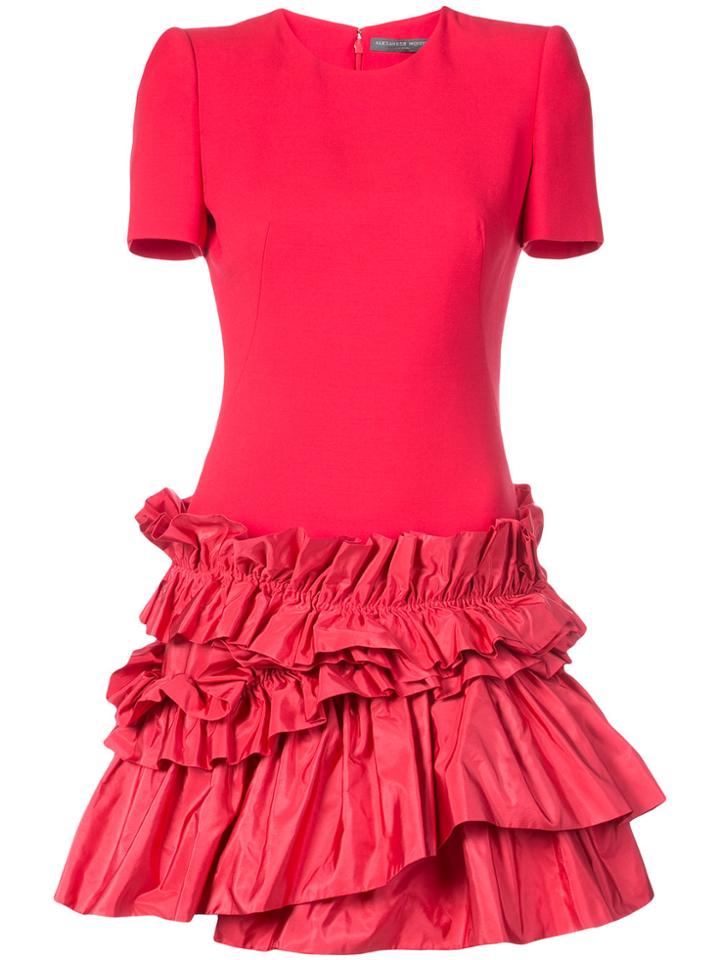 Alexander Mcqueen Ruffled Short Dress - Pink & Purple