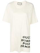 Gucci Oversize Cotton T-shirt With Appliqué - Neutrals