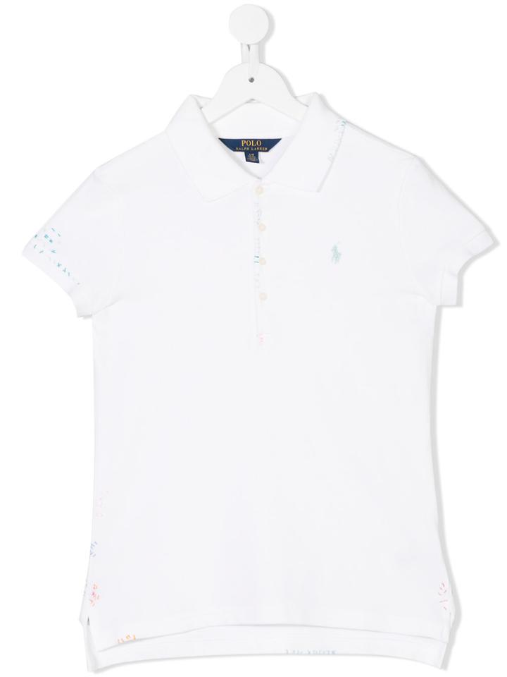 Ralph Lauren Kids Teen Embroidered Polo Shirt - White
