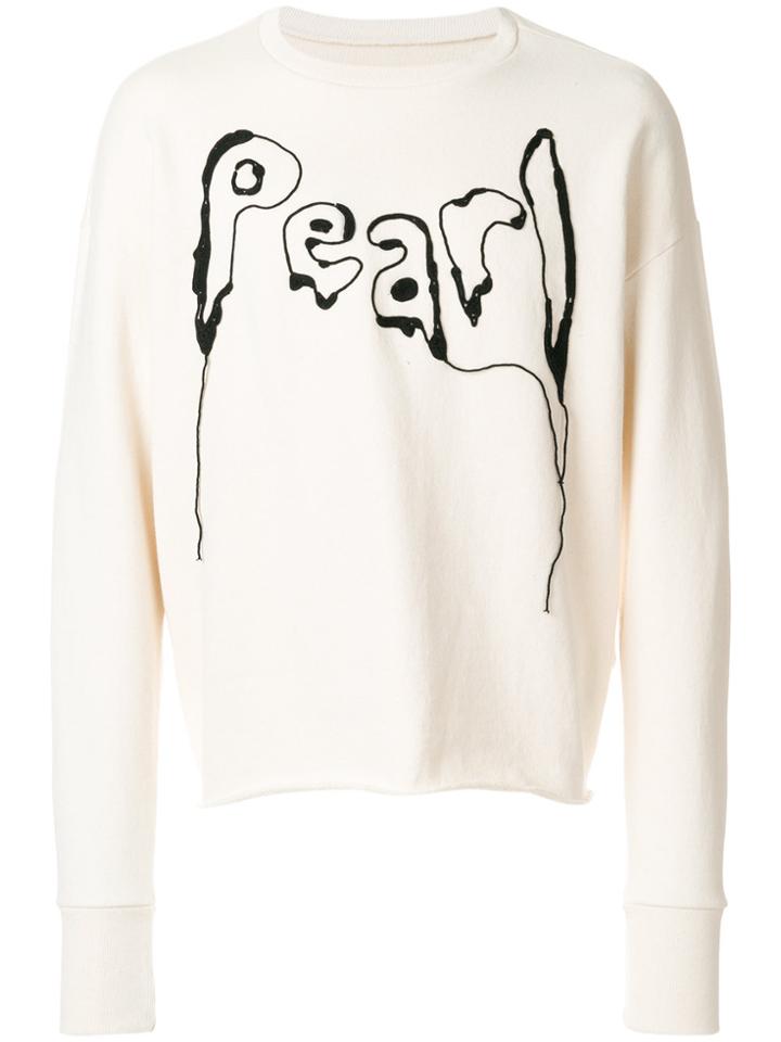 Maison Margiela Pearl Slogan Sweatshirt - Nude & Neutrals