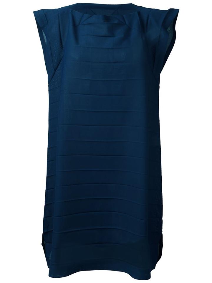 Issey Miyake Cauliflower Pleated Stripes Shift Dress