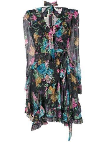 Zimmermann Ninety-six Frill Wrap Dress - Black