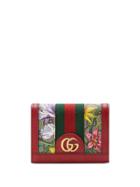 Gucci Flora Print Wallet - Red