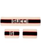 Gucci Cream Heron Headband And Wristband Set - White