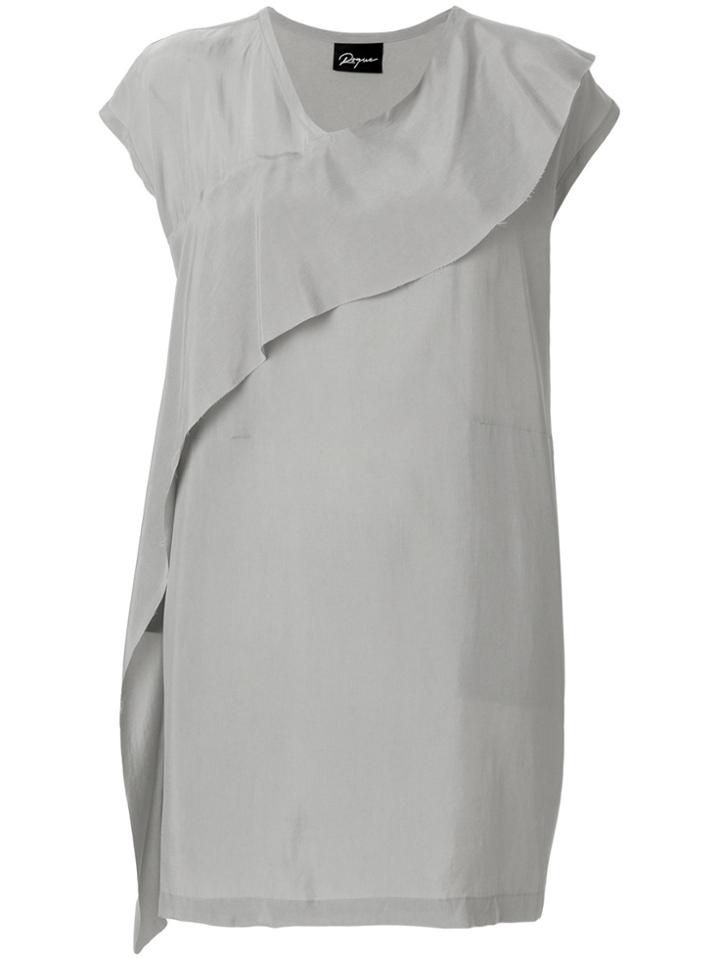 Ilaria Nistri Asymmetric Ruffle Dress - Grey
