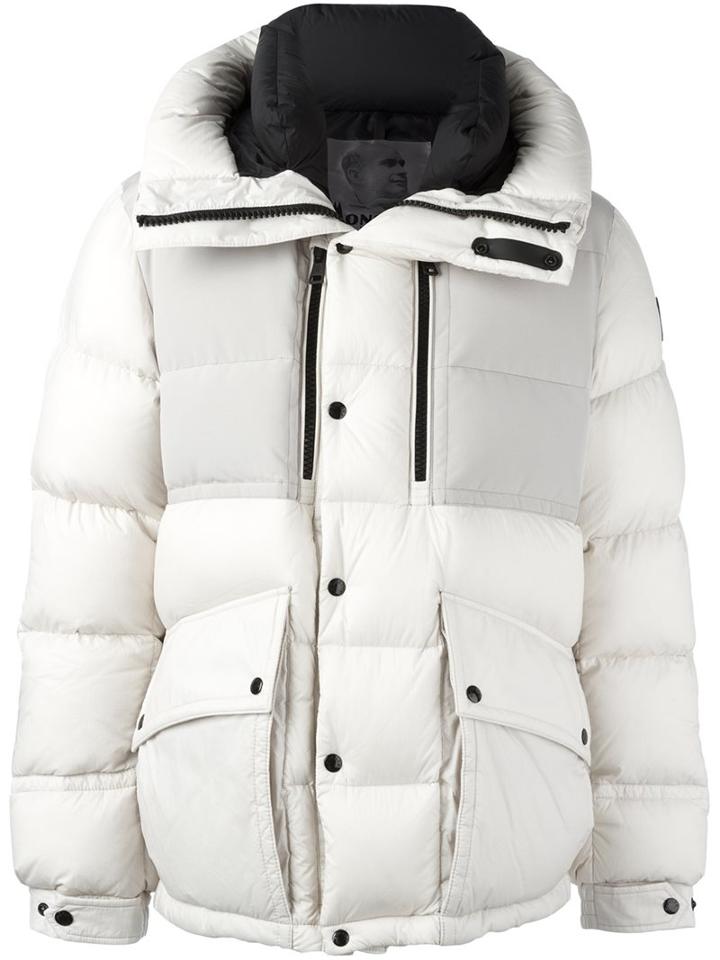 Moncler Colour Block Padded Jacket, Men's, Size: 3, Nude/neutrals, Cotton/feather Down/polyamide/polyester