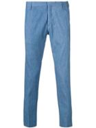 Entre Amis Cropped Slim-fit Trousers - Blue