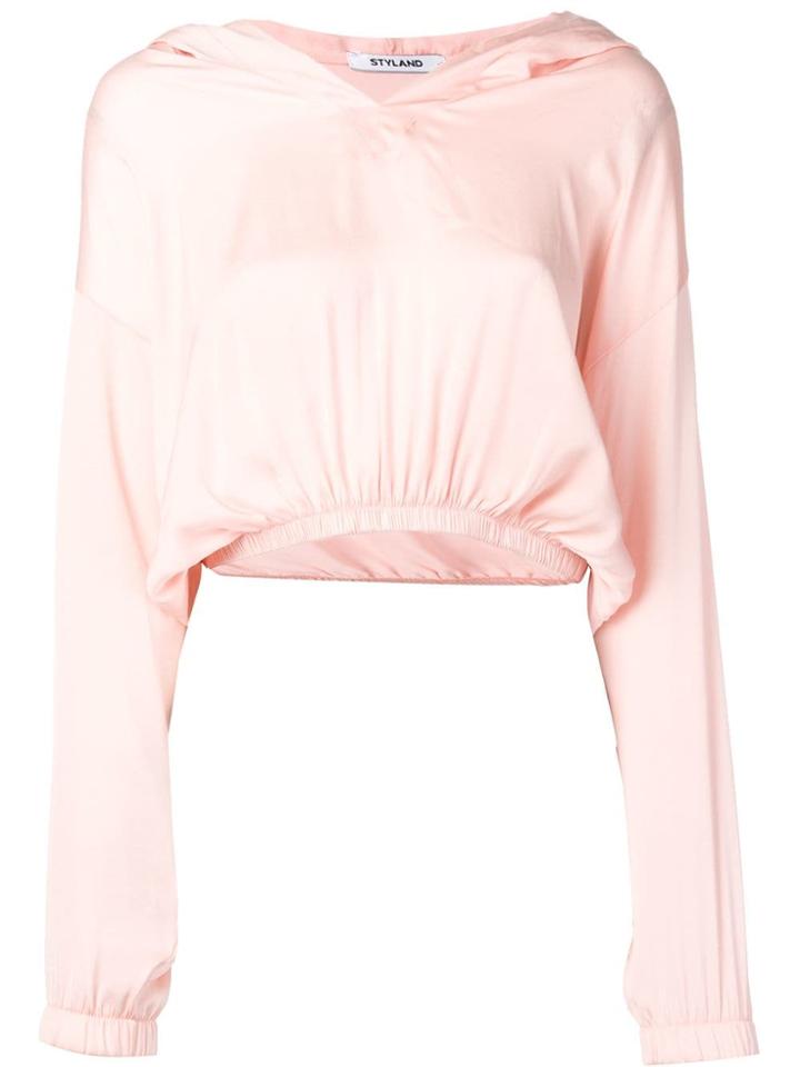 Styland V-neck Hoodie - Pink