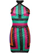 Balmain Geometric Print Dress, Women's, Size: 40, Polyamide/viscose
