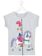 Moschino Kids - Carousel Print T-shirt Dress - Kids - Cotton/spandex/elastane - 6 Yrs, Grey