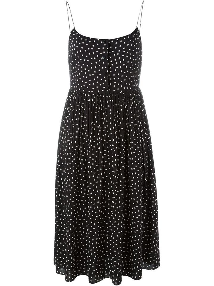 Saint Laurent Polka Dot Print Cami Dress