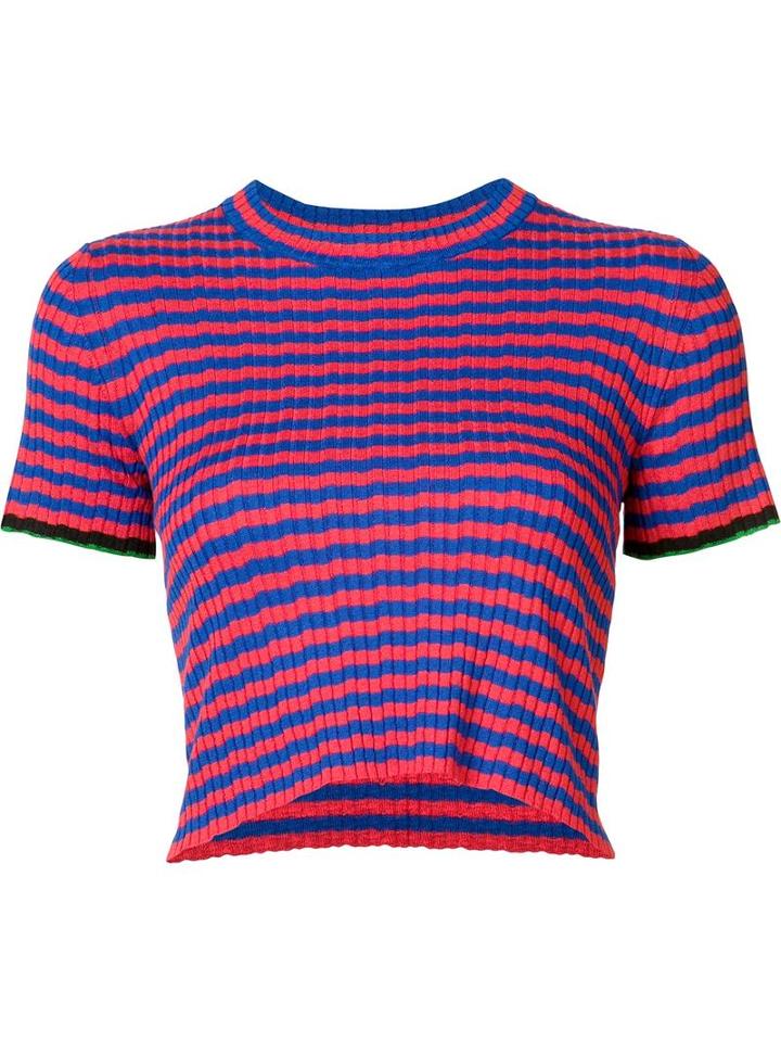 Proenza Schouler Striped Knit Top, Women's, Size: Large, Blue, Silk/cashmere