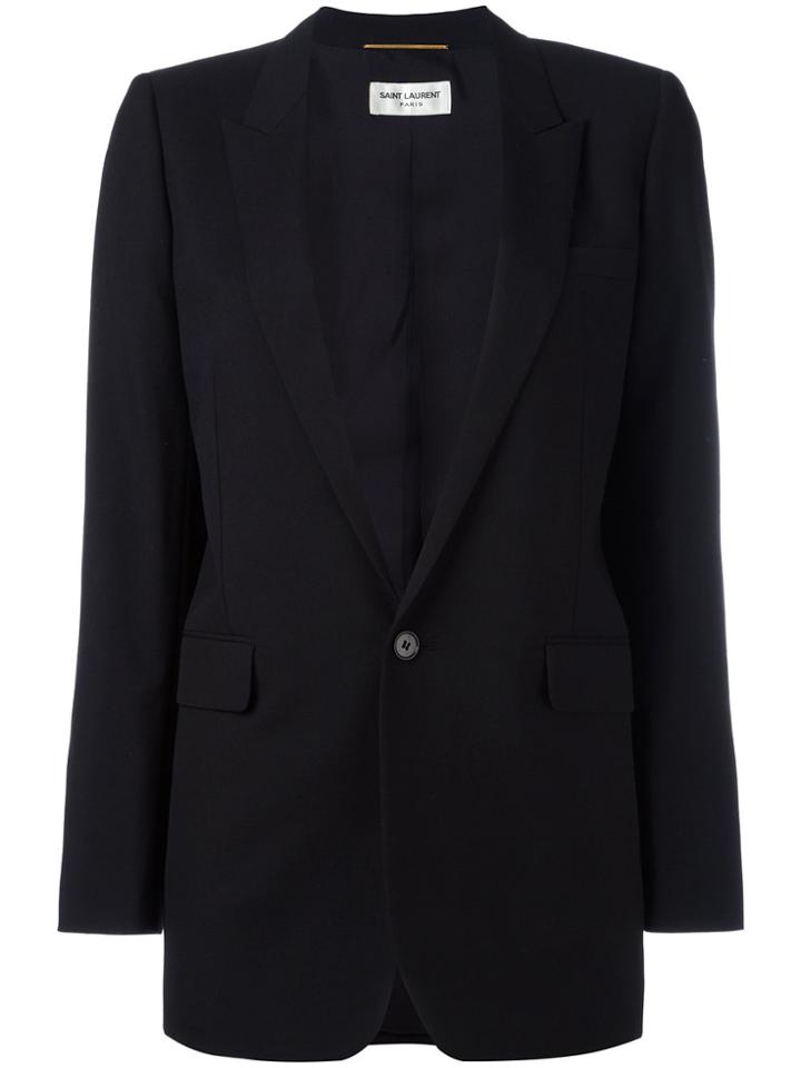Saint Laurent Classic Long Tube Jacket - Black