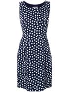 Yves Saint Laurent Vintage Polka Dot-print Sleeveless Dress - Blue