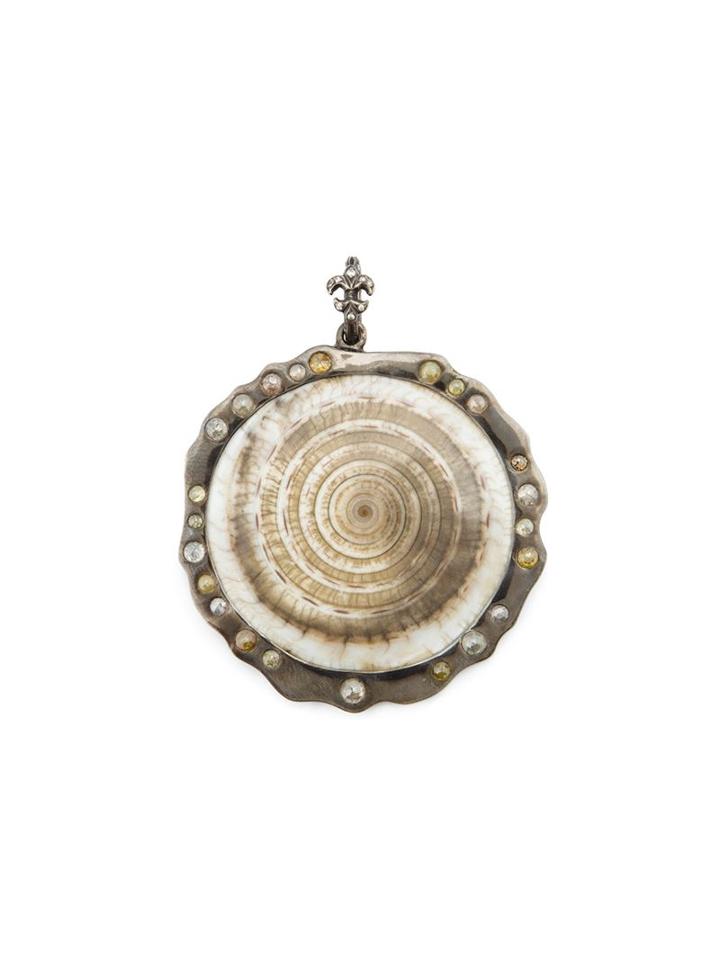 Loree Rodkin Round Shell Diamond Pendant