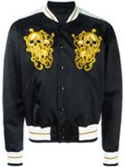 Skull Embroidered Bomber Jacket, Men's, Size: 50, Black, Cotton/silk/viscose/viscose, Alexander Mcqueen