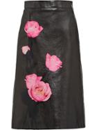 Prada Floral-print High-waisted Skirt - Black