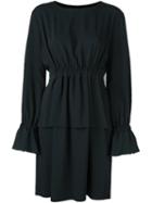 Mm6 Maison Margiela Gathered Waist Dress, Women's, Size: 38, Black, Polyester