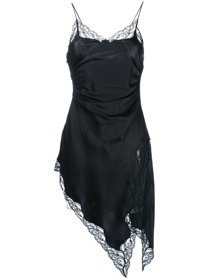 Alexander Wang Lace Trim Slip Dress, Women's, Size: 6, Black, Silk/nylon