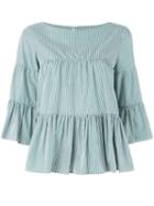 P.a.r.o.s.h. - Tiered Blouse - Women - Cotton - Xs, Green, Cotton