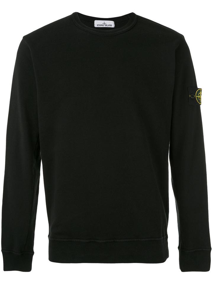 Stone Island - Long Sleeve Fitted Sweatshirt - Men - Cotton - Xxl, Black, Cotton