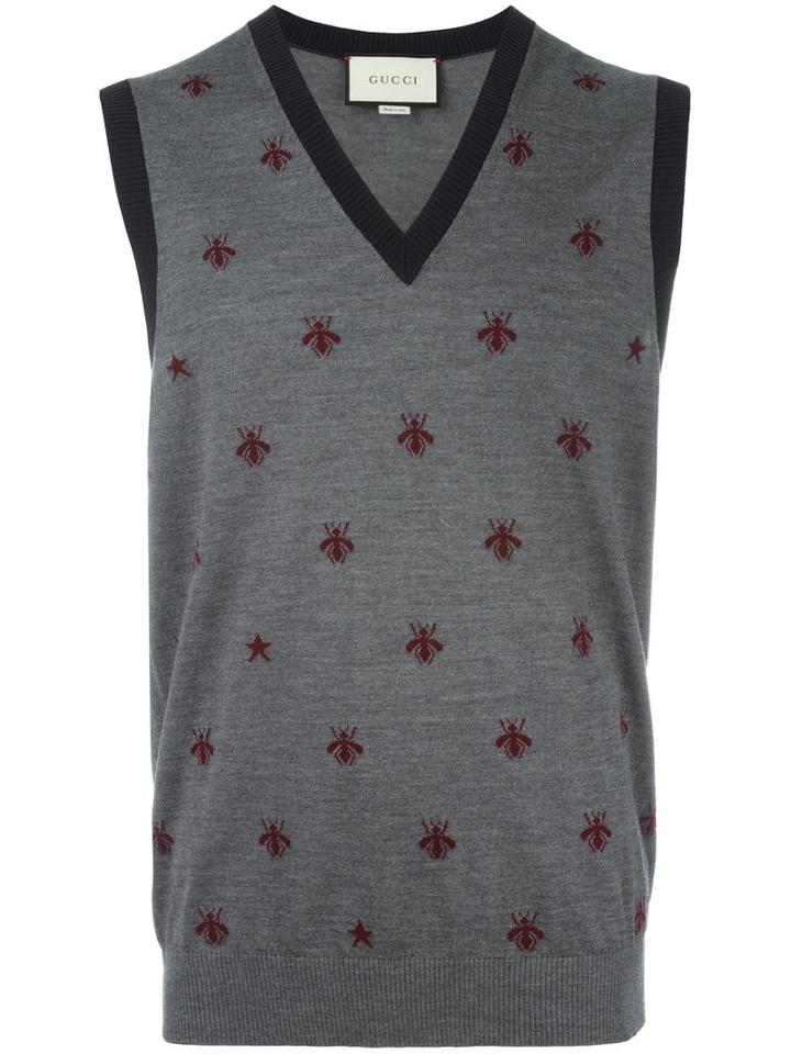 Gucci Bee Tank Top, Size: Small, Grey, Wool
