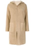 Closed Hooded Coat - Nude & Neutrals