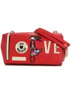 Love Moschino - Chained Patches Shoulder Bag - Women - Polyurethane - One Size, Red, Polyurethane