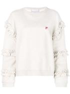 Philosophy Di Lorenzo Serafini Ruffle Trimmed Sweatshirt - Neutrals