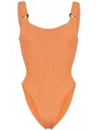 Hunza G Posey Crinkle Stretch Swimsuit - Brown